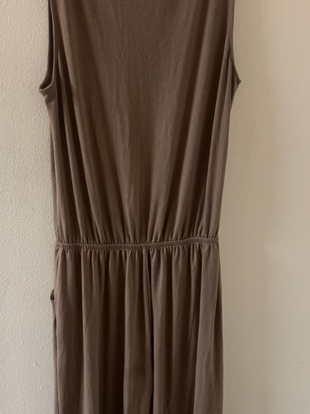 Zenana Outfitters Brown Drawstring Sleeveless Jumpsuit - Picture 3 of 5